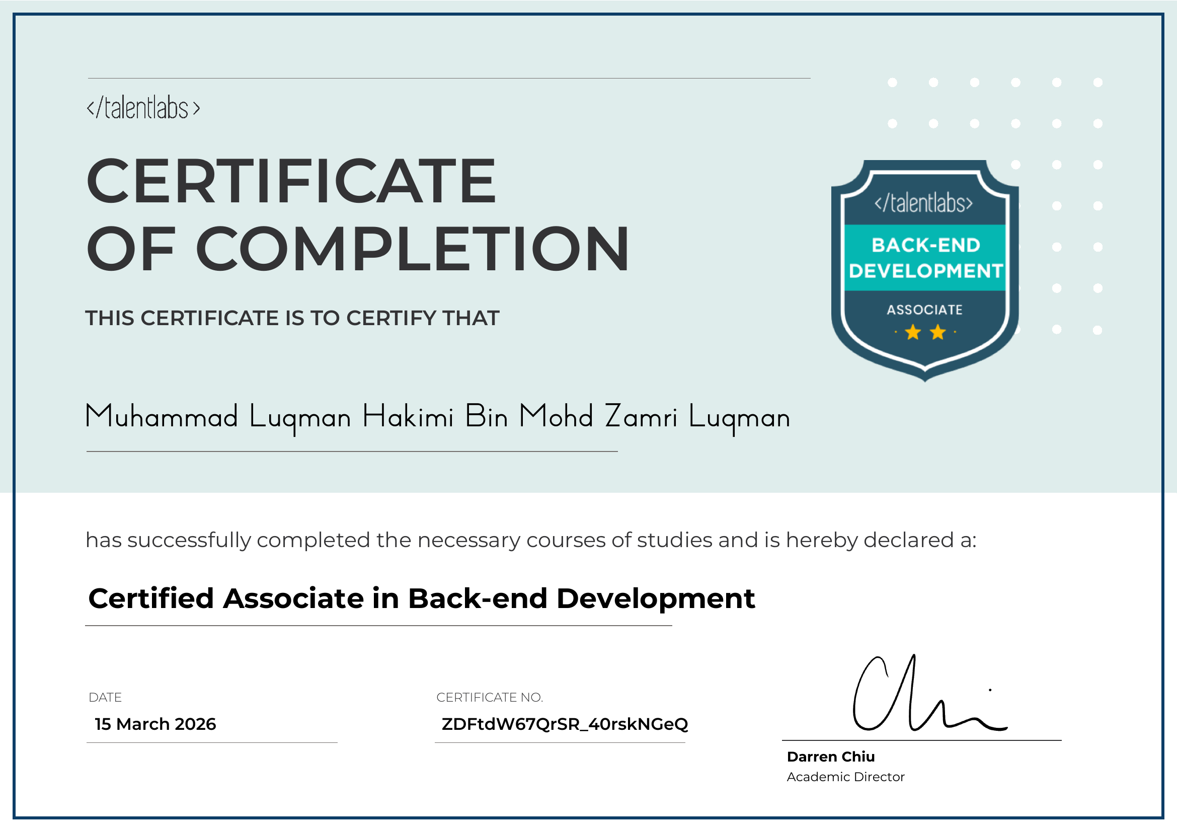 Certificate not found certificate